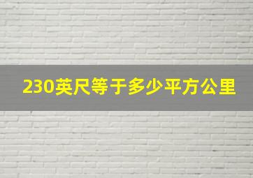 230英尺等于多少平方公里