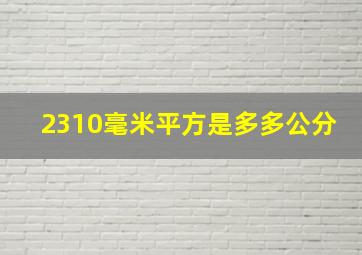 2310毫米平方是多多公分