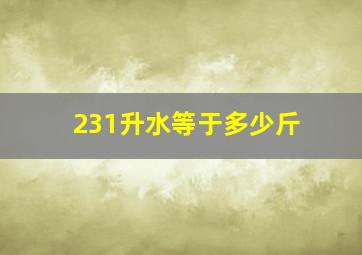 231升水等于多少斤