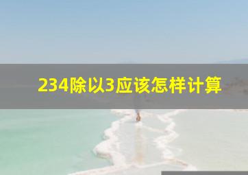 234除以3应该怎样计算