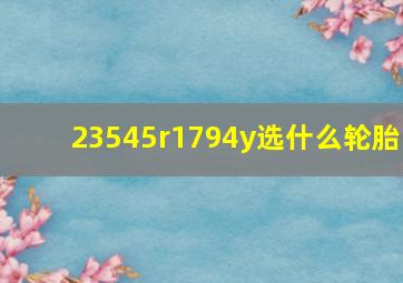 23545r1794y选什么轮胎