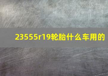 23555r19轮胎什么车用的