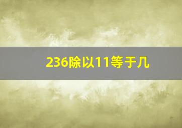 236除以11等于几