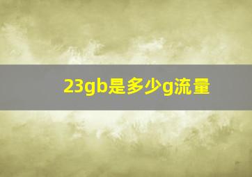 23gb是多少g流量