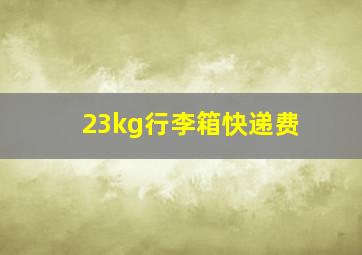 23kg行李箱快递费