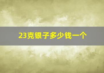 23克银子多少钱一个