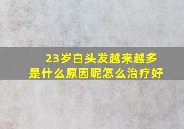 23岁白头发越来越多是什么原因呢怎么治疗好