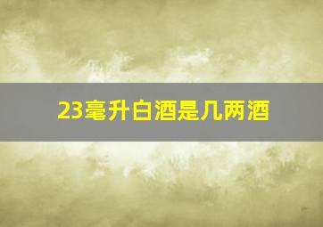 23毫升白酒是几两酒