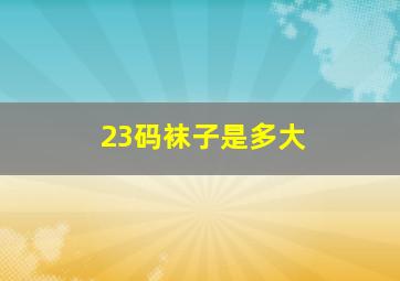 23码袜子是多大