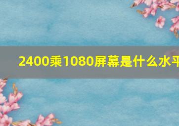 2400乘1080屏幕是什么水平