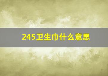 245卫生巾什么意思