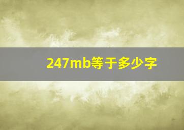 247mb等于多少字