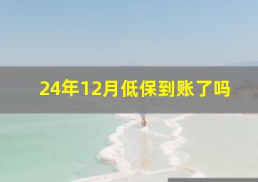 24年12月低保到账了吗