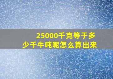 25000千克等于多少千牛吨呢怎么算出来