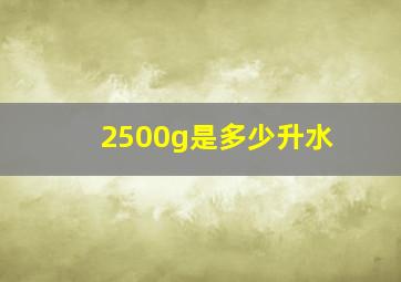 2500g是多少升水