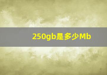 250gb是多少Mb