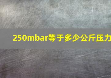 250mbar等于多少公斤压力