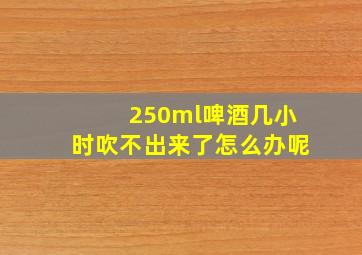 250ml啤酒几小时吹不出来了怎么办呢