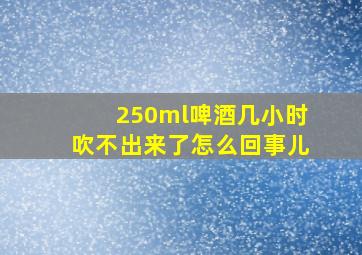 250ml啤酒几小时吹不出来了怎么回事儿