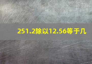 251.2除以12.56等于几