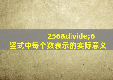 256÷6竖式中每个数表示的实际意义