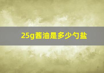 25g酱油是多少勺盐