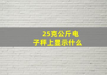 25克公斤电子秤上显示什么