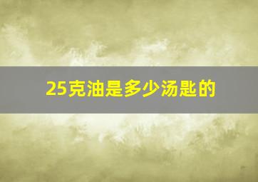 25克油是多少汤匙的