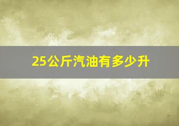 25公斤汽油有多少升