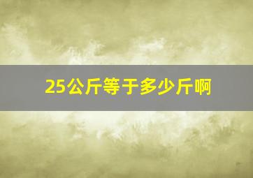 25公斤等于多少斤啊