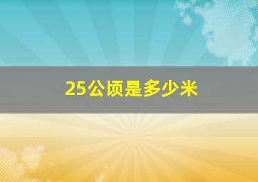 25公顷是多少米