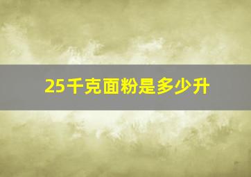 25千克面粉是多少升