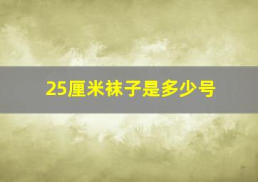 25厘米袜子是多少号