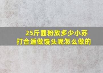 25斤面粉放多少小苏打合适做馒头呢怎么做的