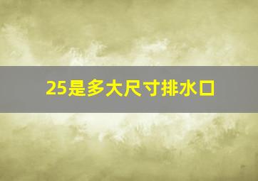 25是多大尺寸排水口