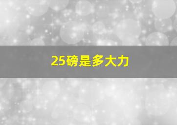 25磅是多大力