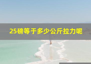 25磅等于多少公斤拉力呢