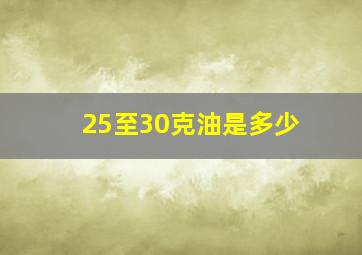 25至30克油是多少