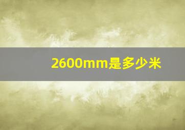 2600mm是多少米