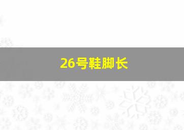 26号鞋脚长