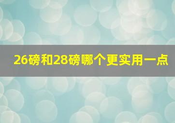 26磅和28磅哪个更实用一点