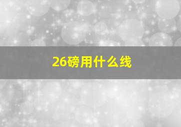 26磅用什么线