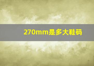 270mm是多大鞋码