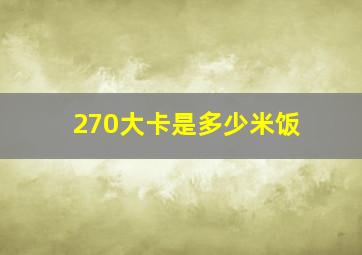 270大卡是多少米饭