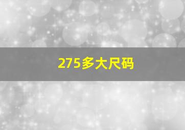 275多大尺码