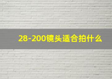 28-200镜头适合拍什么