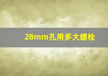 28mm孔用多大螺栓