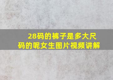 28码的裤子是多大尺码的呢女生图片视频讲解