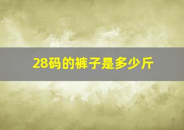 28码的裤子是多少斤