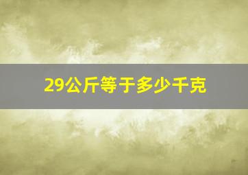 29公斤等于多少千克